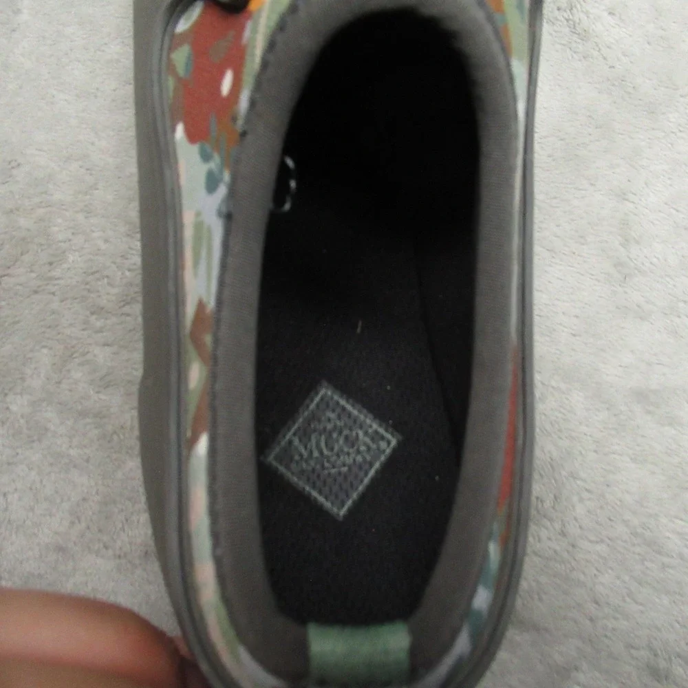 Muck Boot Garden Shoes Women 5 Gray‎ Floral Slip On Waterproof Outdoor